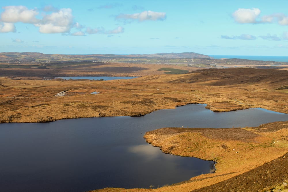 a body of water surrounded by land