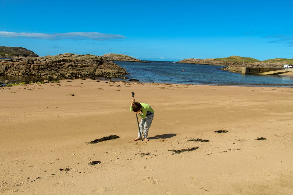 a person standing on a beach