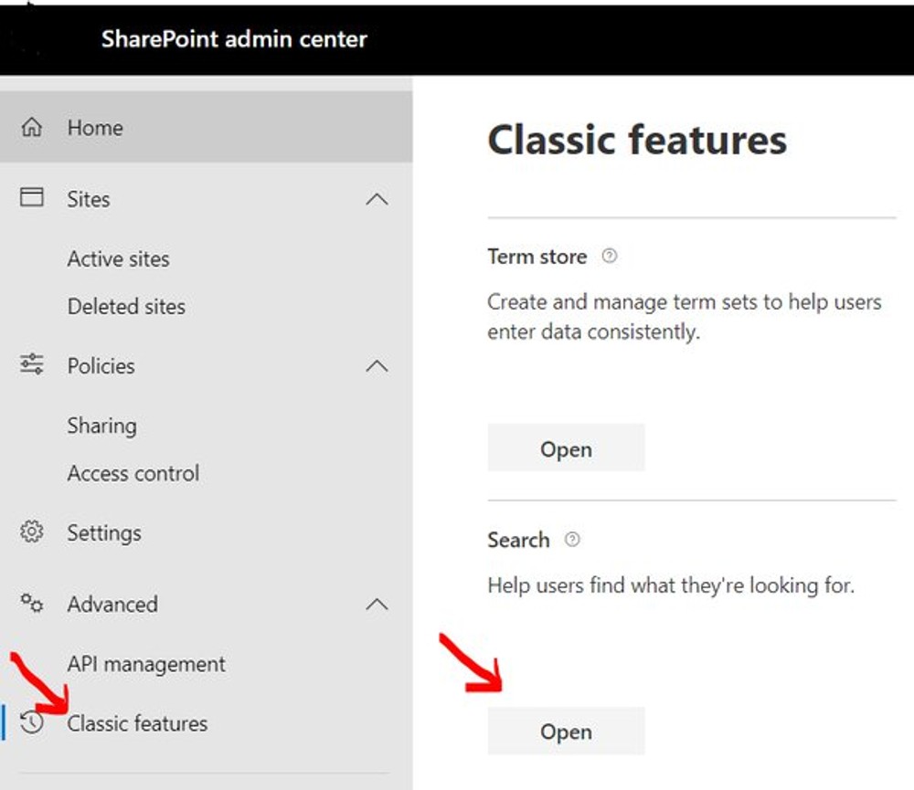 Office 365 Admin portal opened in browser