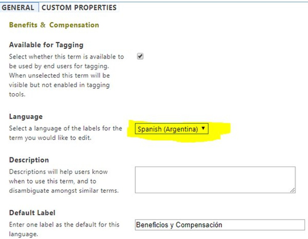 SharePoint site colleciton admin page opened in browser