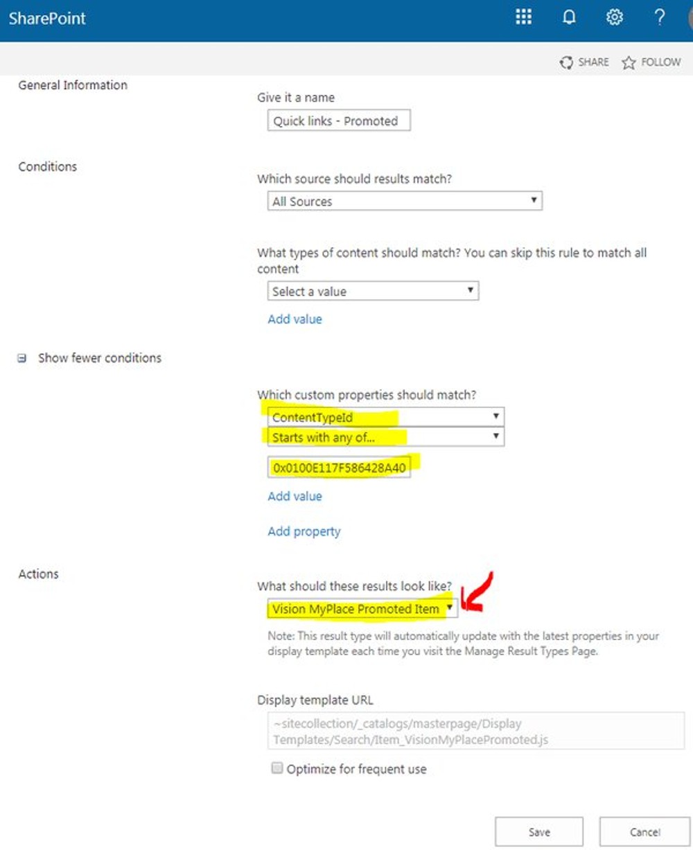 SharePoint site opened in browser