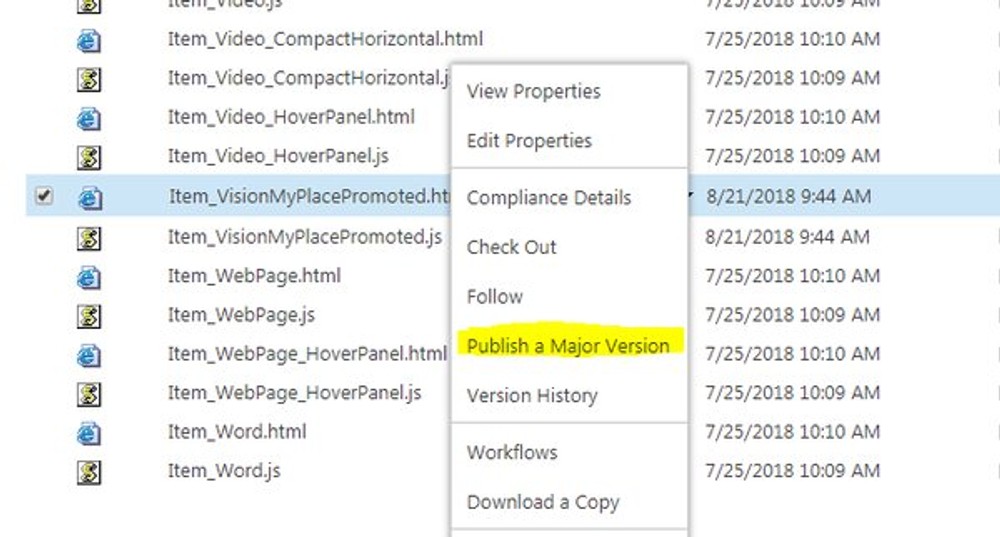 SharePoint site opened in browser