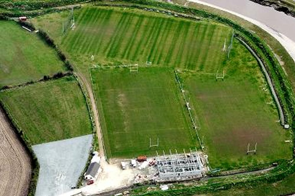 a high angle view of a farm